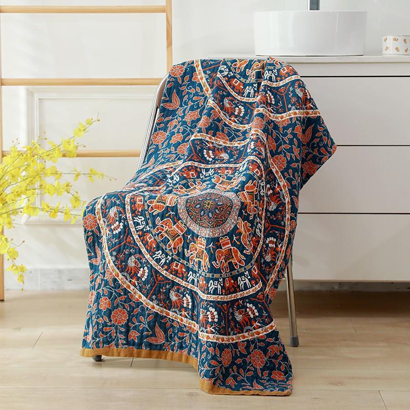 China Colored Jacquard Pure Cotton Four-Layer Gauze Bath Towel Men Women Extra-Large Adult Beach Towel Soft Absorbent