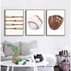 Baseball Bat Mitten Ball Poster Canvas Painting Print Sport Wall Art Picture for Living Room Home Decor Mural Unframed