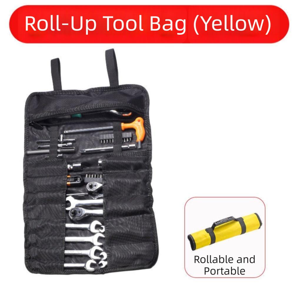 

Heavy Duty Roll Up Tool Bag Canvas Material Multi-Purpose Tool Pouch Electrician Tools жёлтый