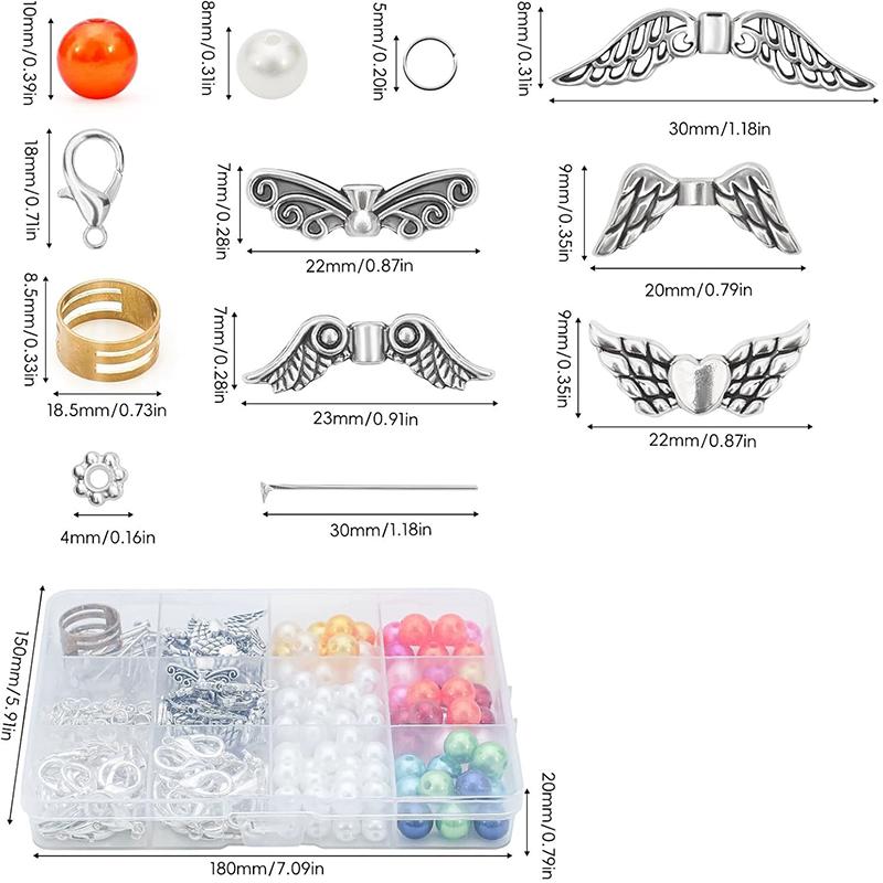 WTEMPO Guardian Angel Wing Design DIY Beaded Keychains Kit Women's Men's Bags Decor Hanging Keychains Accessories Keychain Crafts Making Supplies