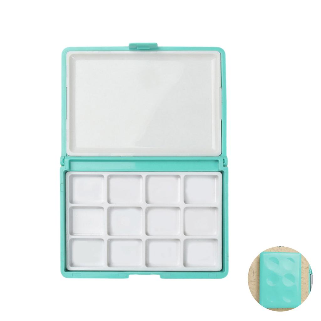Portable Watercolor Paint Palette Box Paint Mixing Tray 12 Well 24 Well For Watercolour Oil Acrylics Gouaches Painting