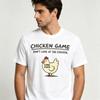 Chicken Game Funny Tshirt Sarcastic Graphic Tee For Unisex Casual Top Black White
