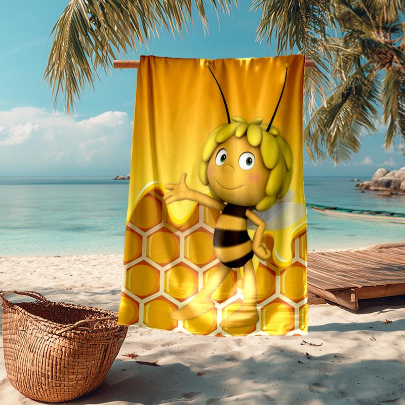 Ultra-Soft Beach Towel with Maya the Bee Theme,Ideal for Pool - Camping, Diving - Perfect Travel Essential, Vibrant Beach Towel.