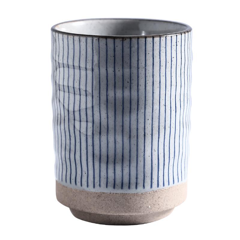 Japanese-Style Water Cup Clay Coffee Cup Coarse Pottery Tea Cup Ceramic Round Hand-Painted Cup Large-Capacity Cup