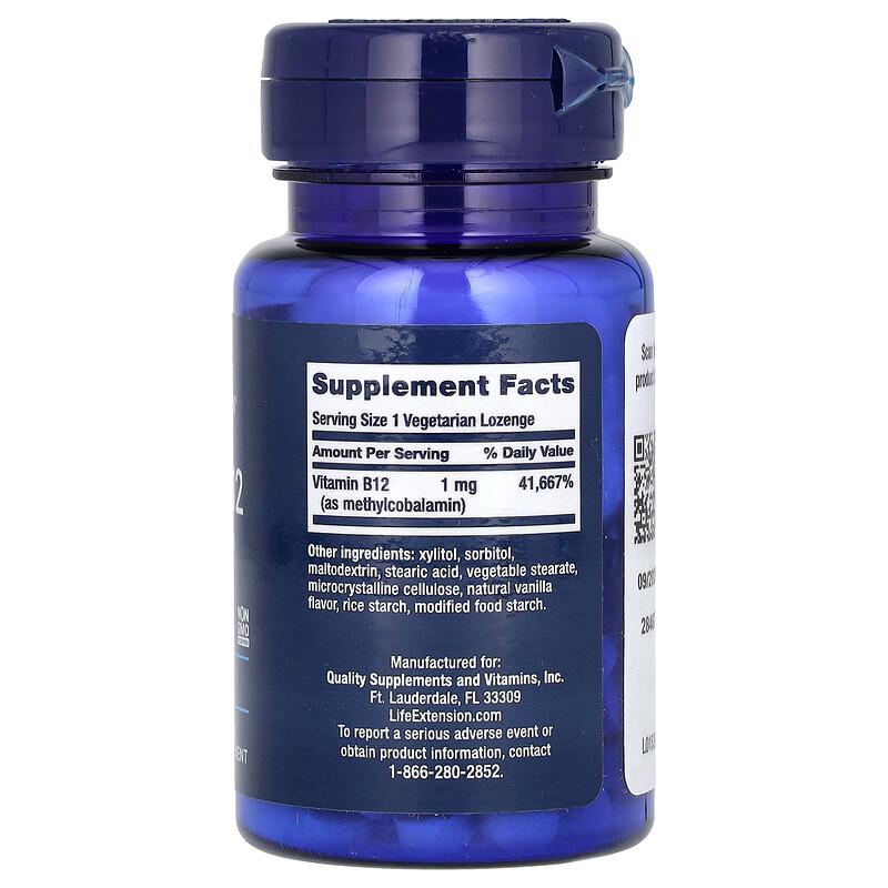 Vitamin B12 Methylcobalamin, 1 Mg, 60 Vegetarian Lozenges