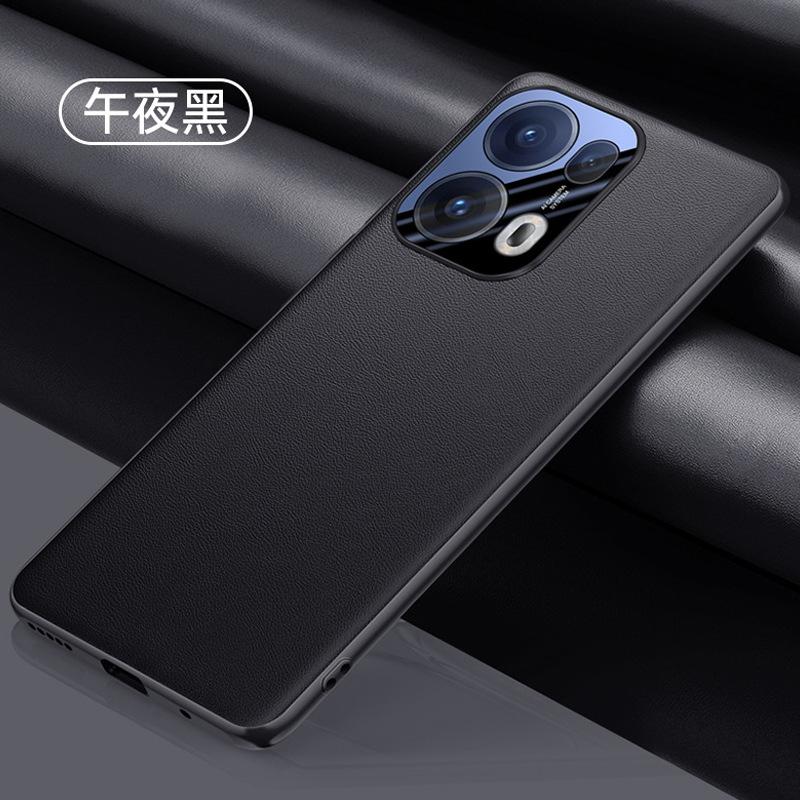 Applicable to opporeno13pro mobile phone case, light and thin lens all-inclusive Reno13 anti-drop business male por plain leather case