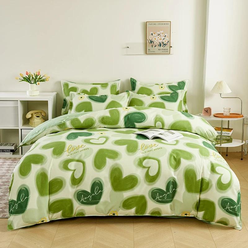 Single Duvet Cover Printed Red Quilt Cover Thickened Plant-cashmere Cartoon Multicolored Bed Cover 220x240 Double Bedding