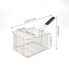Stainless Steel Foldable Frying Basket for French Fries, Chicken Legs, and Fried Dough Sticks - Special Square Mesh Sieve.
