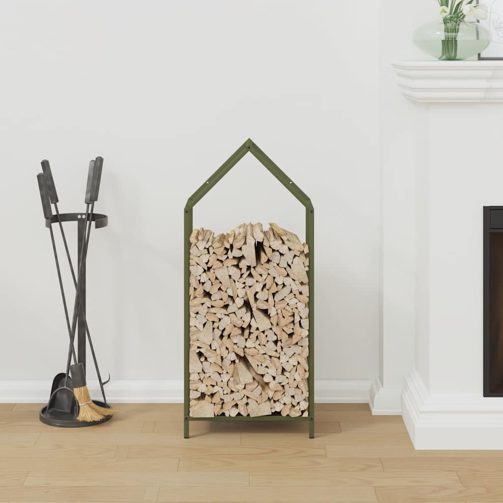 Firewood Rack Olive Green 40 x 25 x 90 cm Cold Rolled Steel