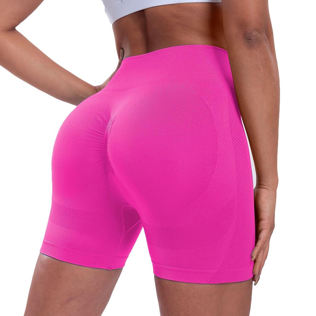Women's Seamless Yoga Peach Pants, Elastic Quick Drying Running And Fitness Shorts, Women's High Waist And Hip Lifting Tight Sports Shorts