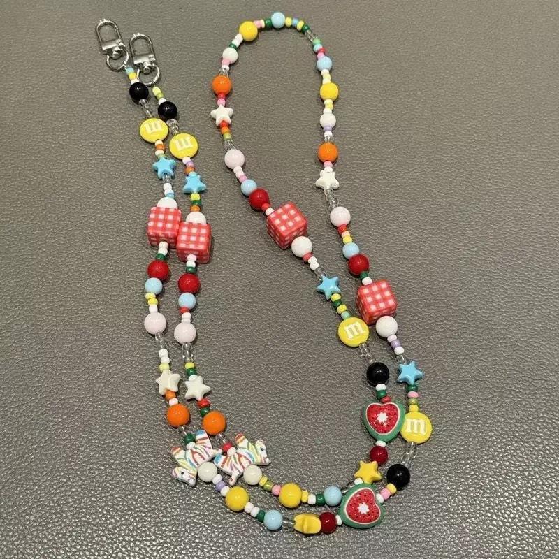 Dopamine-Inspired Colorful Strawberry Mobile Phone Crossbody Anti-Lost Lanyard