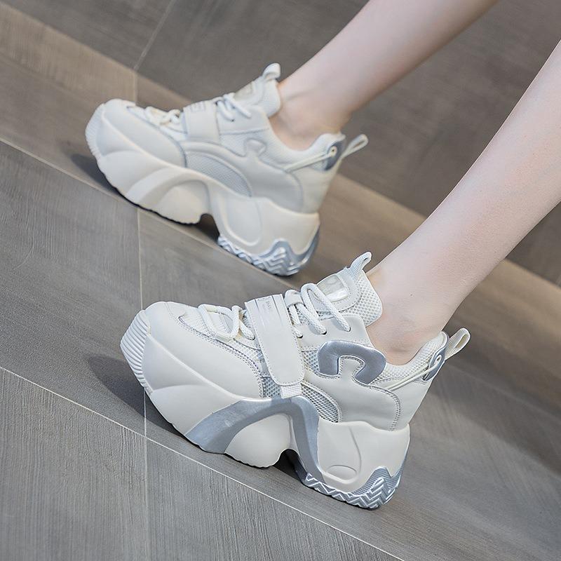 Grubosolowe buty tatusia damskie jesienne grubosolowe z wewnętrzną podwyżką casualowe buty damskie