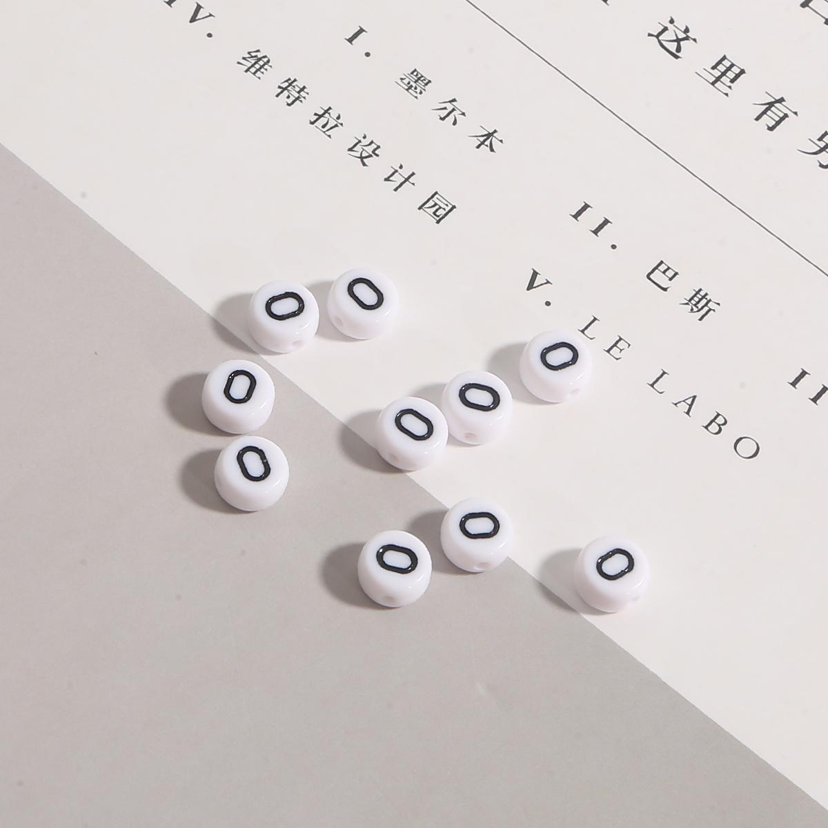 

100 шт. бусины с буквами, круглые бусины с буквами алфавита, акриловые бусины, сделай сам, изготовление ювелирных изделий, браслет, ожерелье, аксессуары O белый/чёрный