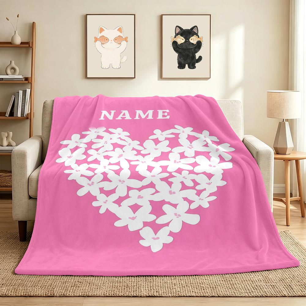 Custom Name Barbie Fashion Flannel Blanket Throw Blanket Soft Warm Sofa Bed Home Decor Unique Gift