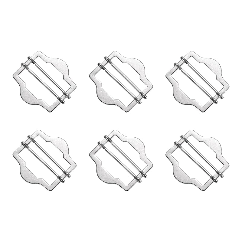 

[uxcell] 6 metal adjustment slide buckles 30mm Webbing Strap Roller Pin Clip Buckle Trigra Ido vest suit Bag replacement parts (silver)