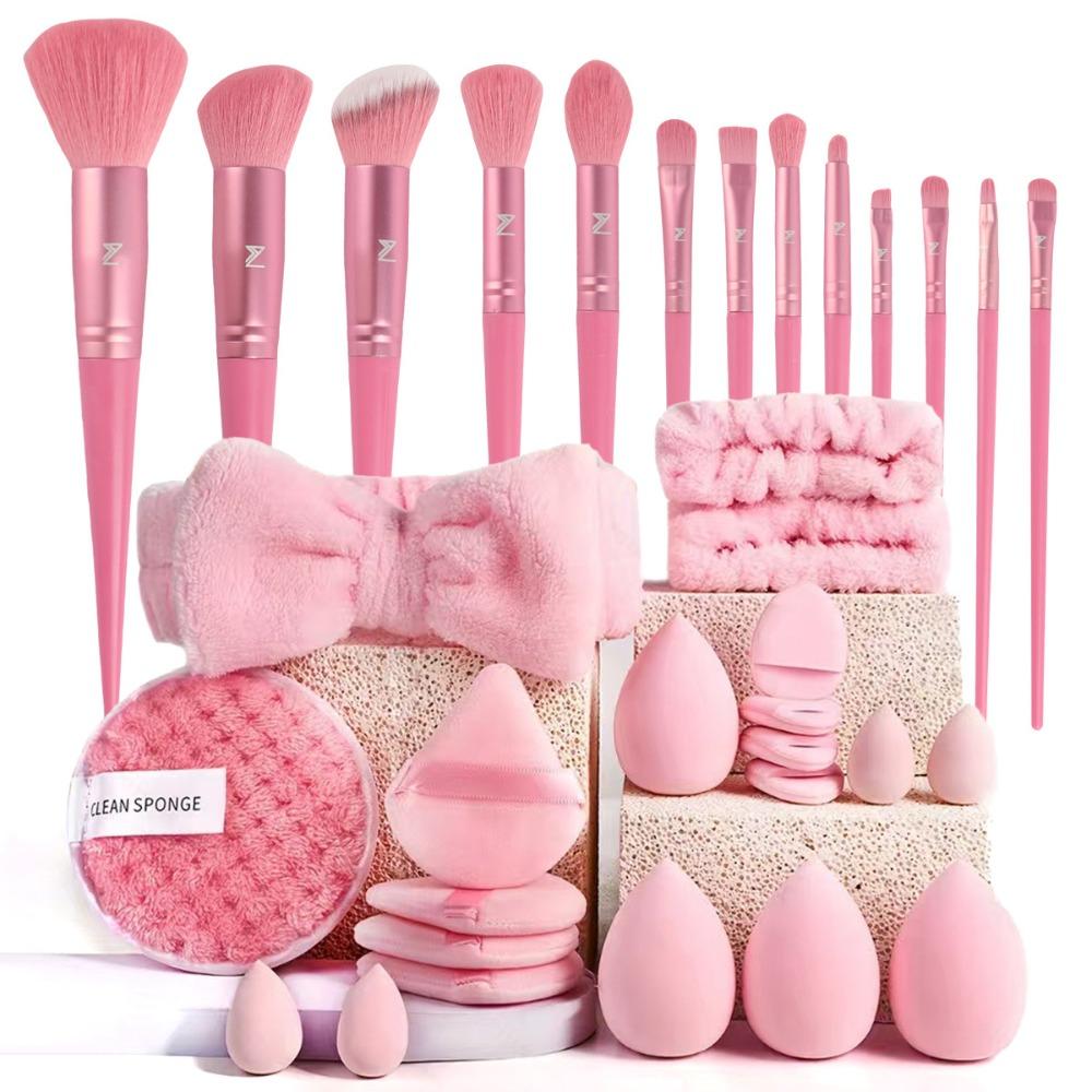 Professional Makeup Brush Set Headband Wristband Makeup Brushes Soft Makeup Tools Kit