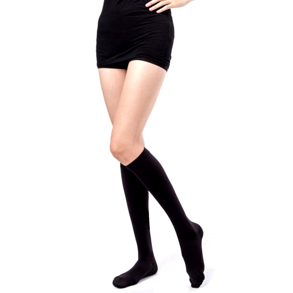 Outdoor Sport Compression Stockings Thining Calf Vein Elastic Socks Pressure Varicose Shaping Blackclose Toe