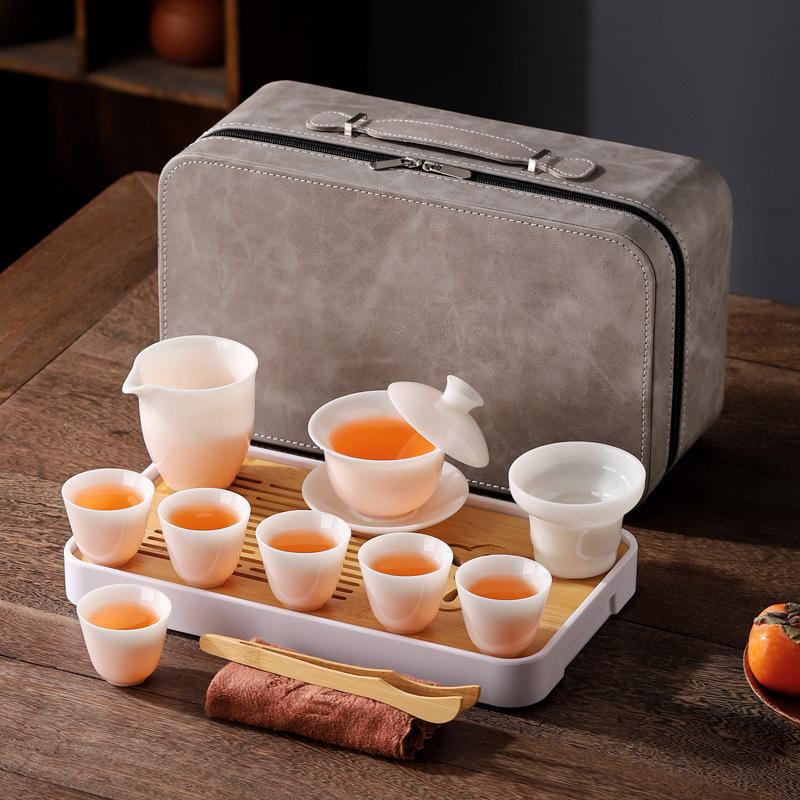 

Товары Высококачественный дорожный чайный набор из ледяного нефрита Бизнес-компания Корпоративный банкинг Винная индустрия Подарки на праздник середины осени