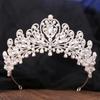 DIEZI Vintage Luxus Mode AB Kristall Silber Farbe Tiara Für Frauen Hochzeitsparty Elegant Braut Brautkrone Haaraccessoires