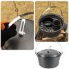 Aluminum Hanging Pots, 2-4 Person Camping Pots with Lid, Lightweight Outdoor Cooking Pots Cookware for Hiking Picnics
