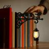 Bookshelf Decor for Bedroom Library Lantern Mini Lamp, Vintage Hanging Light with Warm Glow, Decorative Book Supports Shelves Home Study And