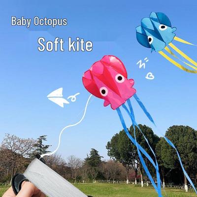 2026 Soft Octopus Kite: Easy-Fly, Frameless Children's Toy for Light Breeze, Compact & Portable