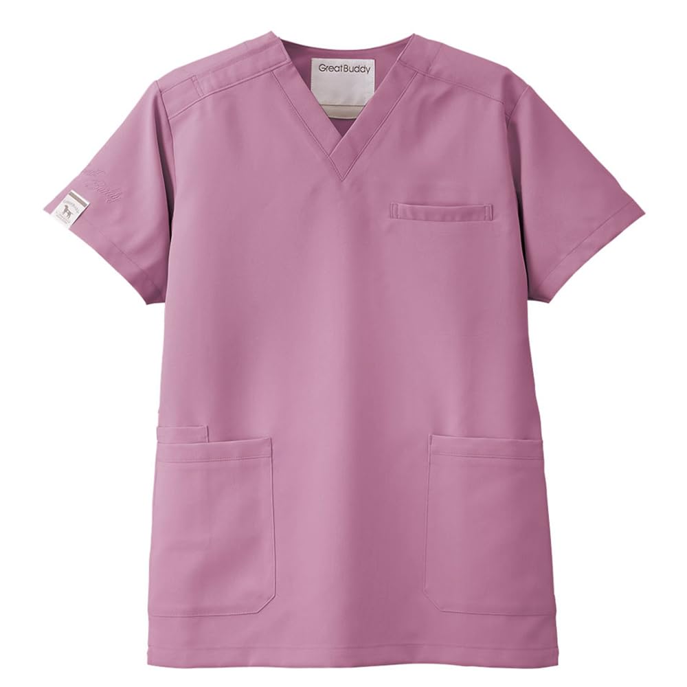 Nursery Great Buddy Anti-Static Stretch Scrub, Unisex, SDGs 17, Chlorine Resistant, Nursing, Medical, Size L, Mauve Pink, 9690322A