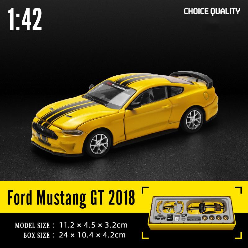 KFJV3 CCA 1:42 2018 Ford Mustang GT Alloy Toy Car Model Racing Alloy Assembly Series Sports Cars Fitting Styles