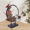 Black LED Backflow Incense Burner, Ceramic Aromatherapy Diffuser , USB-Powered Decorative Incense Holder for Home, Meditation