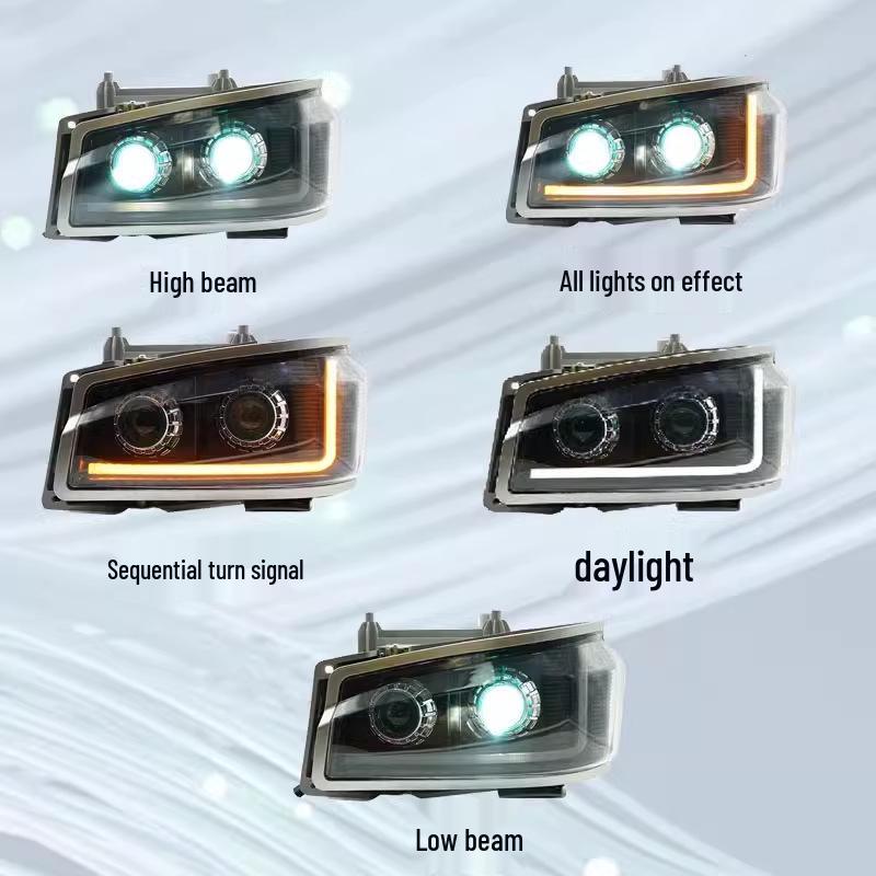 Sinotruk Howo Headlight Assembly: Dual-Lens LED Daytime Running Lights, Super Bright.