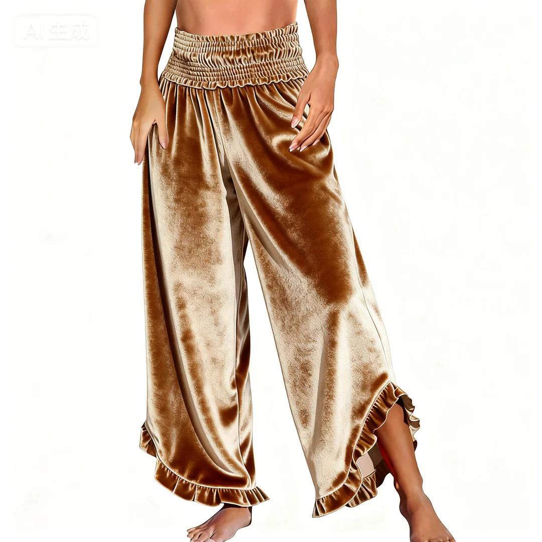 Женские повседневные однотонные брюки L