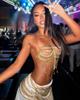 Fashion Shining Chest Chain Skirt Two Piece Set Nightclub Beach Bikini Body Chain Jewelry Accessories