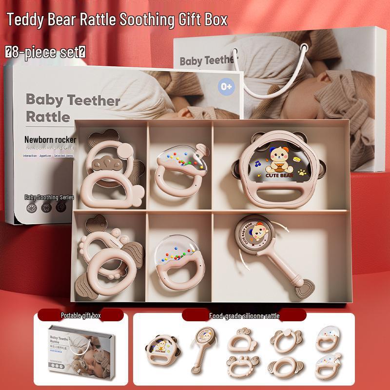Newborn Comfort Blanket & Rattle Set: High-Grade Gift for 0-3 Years Early Education