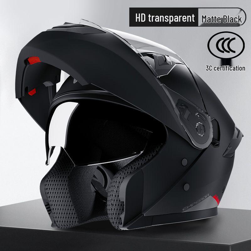 3C Certified Class A Flip-Up Motorcycle Helmet with Bluetooth and Anti-Fog Double Visor for All-Season Use. XL [59-60 cm]