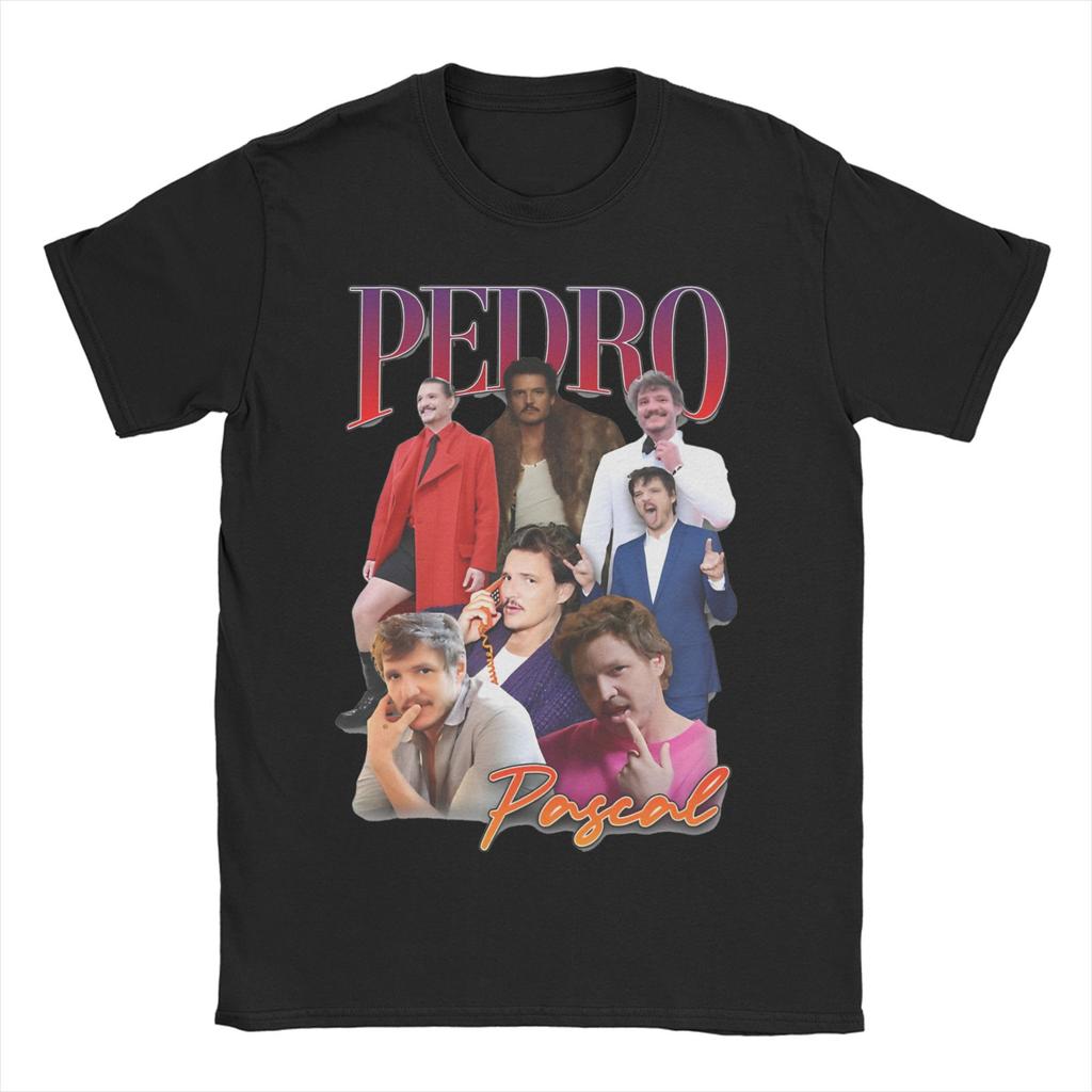 2026 Herren Damen Pedro Pascal T-Shirt Lustiger Schauspieler Vintage 90er Reine Baumwolle Oberteile Mode Kurzarm Rundhals T-Shirts Neue T-Shirts