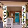 Easter Door Banner Bunny Eggs Rabbits 1 Pair Polyester 30.48x179.83cm Indoor Outdoor Decor