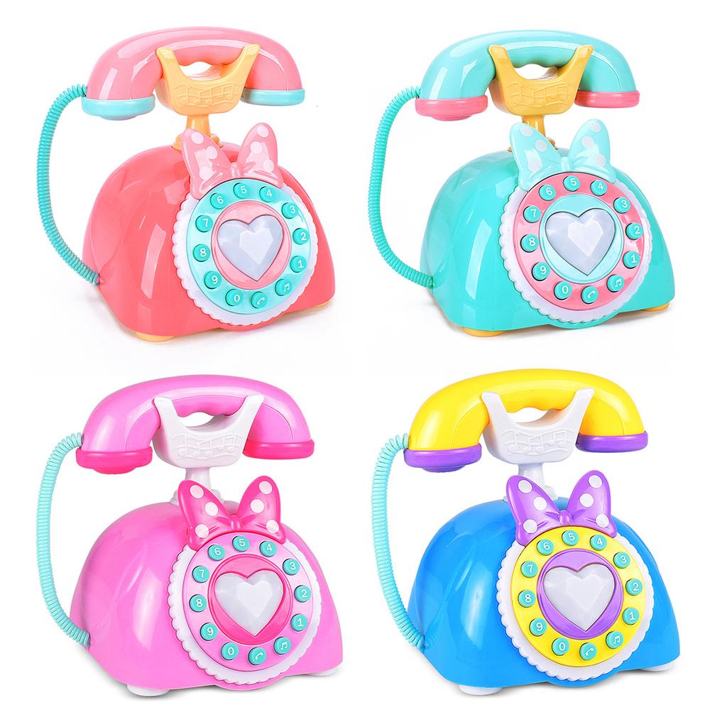 Bilingual Toy Phone Interactive Play Phone Plastic Texture for Kids Early Education with Music and Sound Effects