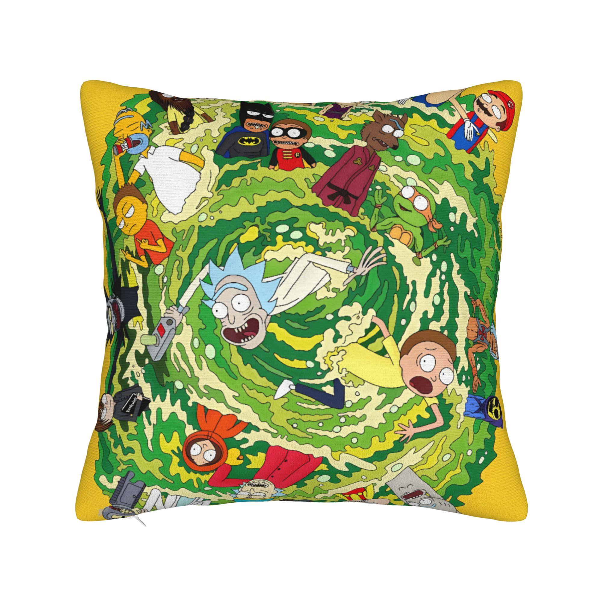 Наволочка Рик и Морти Мягкая Наволочка для Подушки Новинка Наволочка для Свадебной Вечеринки Домашнего Декора 12x12Inch