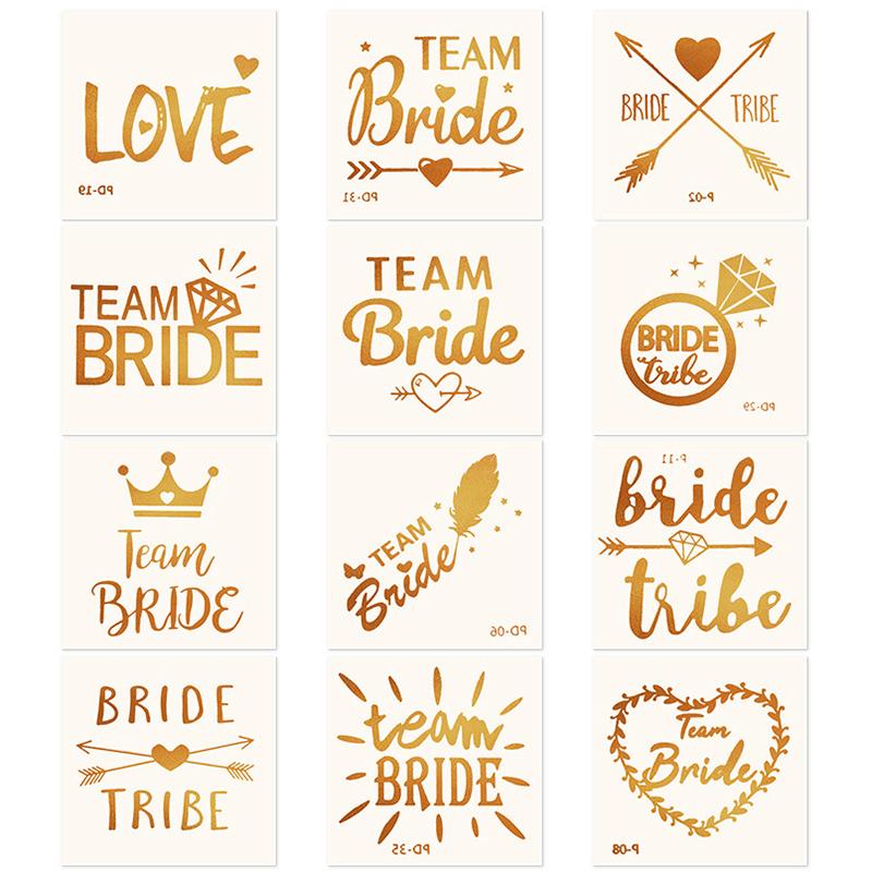 10pcs Team Bride Tattoo Sticker for Wedding Bridal Shower Decoration Bachelorette Hen Party Supplies Bride to be Bridesmaid Gift