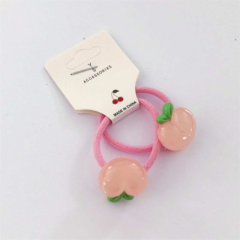 2PCS Resin Hair Band Semi Transparent Braid Rubber Ties Trendy Elastic Hair Band