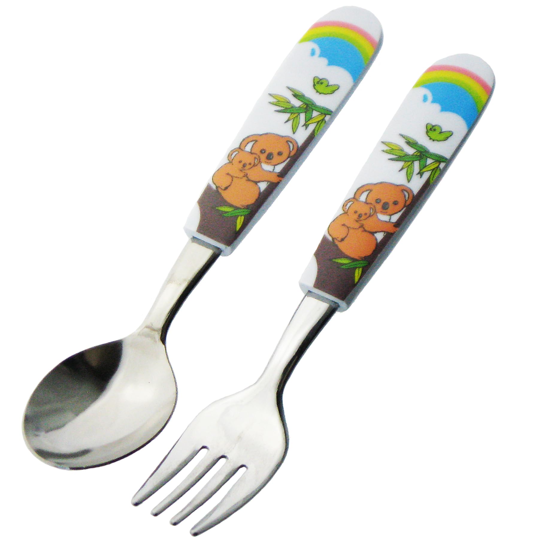 Nagao Spoon and Fork Koala Dishwasher Made in Japan Children s Set, 13.8cm, Design, Safe,