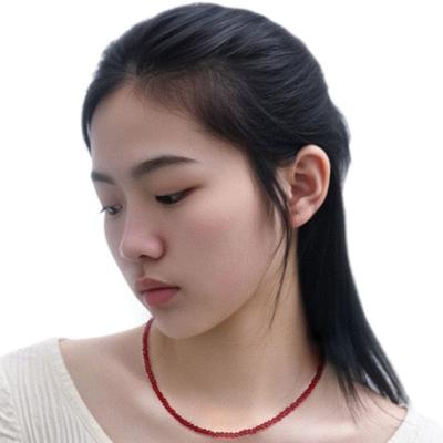Collier en jade rouge standingfish (3mm)