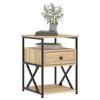 Nightstand Sonoma Oak 40 X 42 X 55 Cm Engineered Wood