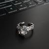 Punk Moonstone Irregular Geometric Statement Ring Unisex Open Adjustable Jewelry Fashion Accessory Trendy Band Party Gift
