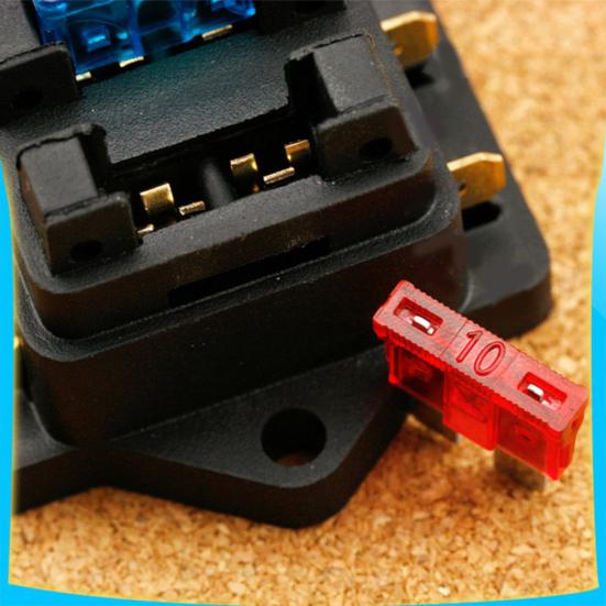12V/24V Car Vehicle Van Circuit Standard ATO 4 Blade Fuse Box Block Holder+Fuse