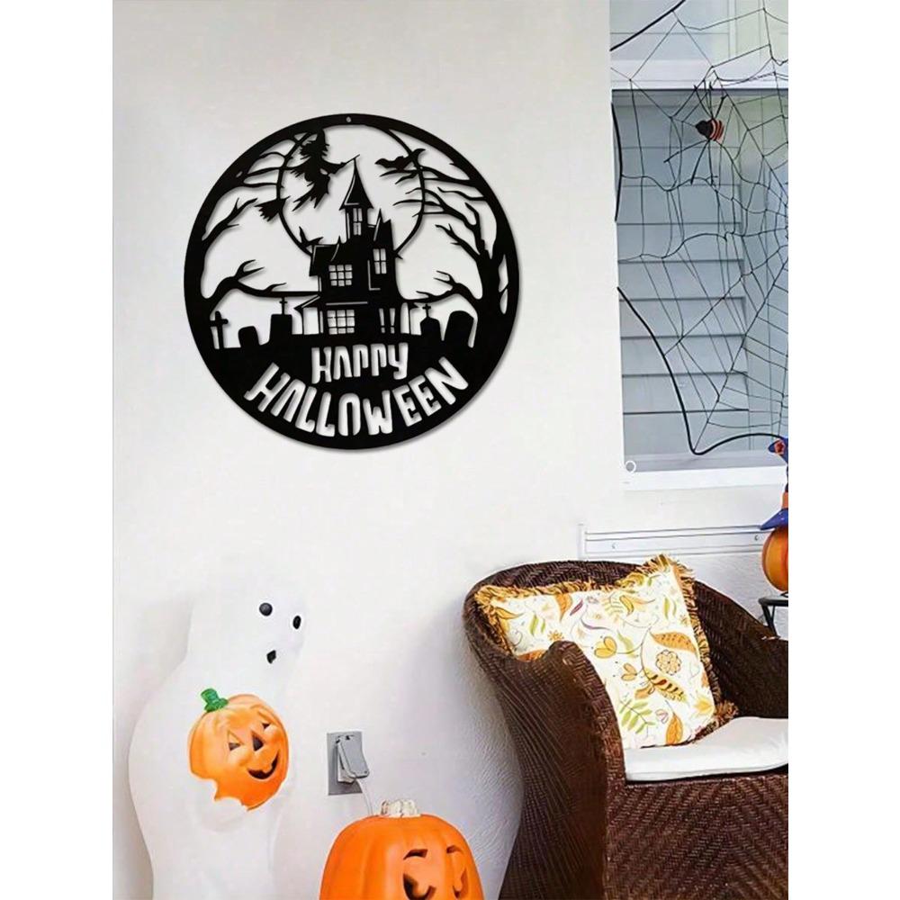 Spooky Halloween Metal Wall Decor Witch Dance Gothic Home Ornament