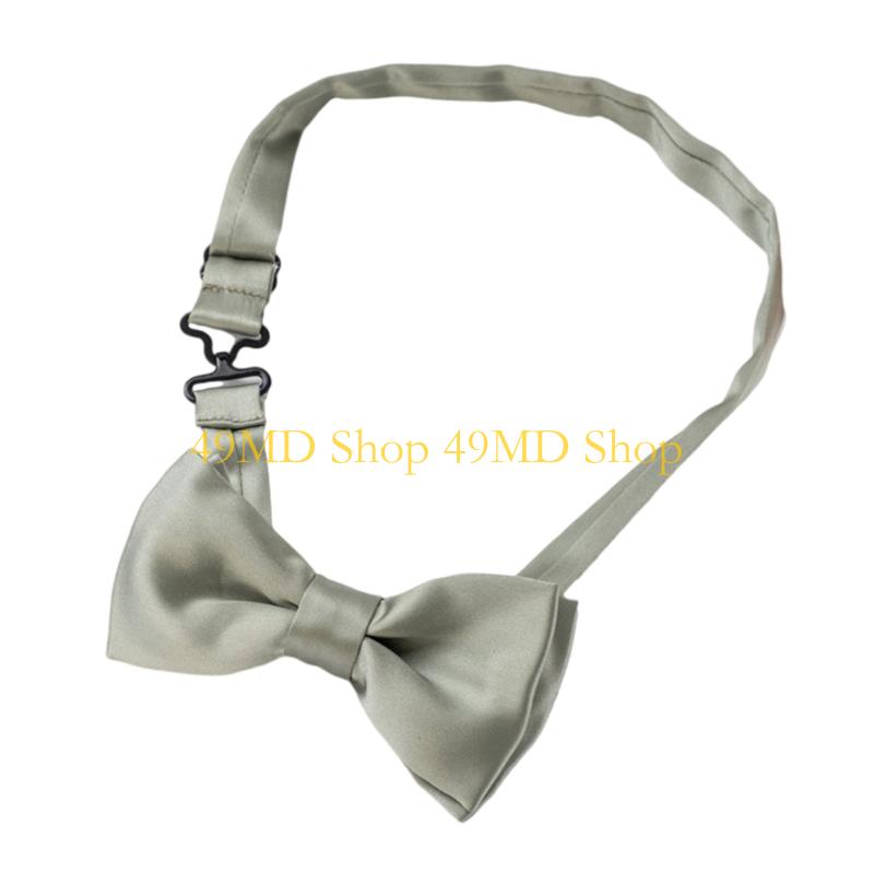 49MD Adjustable Bowtie Silk Like Necktie Classical Necktie For Gala Dinners Event