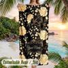 Floral Elegance Card 7 Theme Quick Dry Beach Towel Custom Name Text Print Large Sand Resistant Towel Beach Vacation