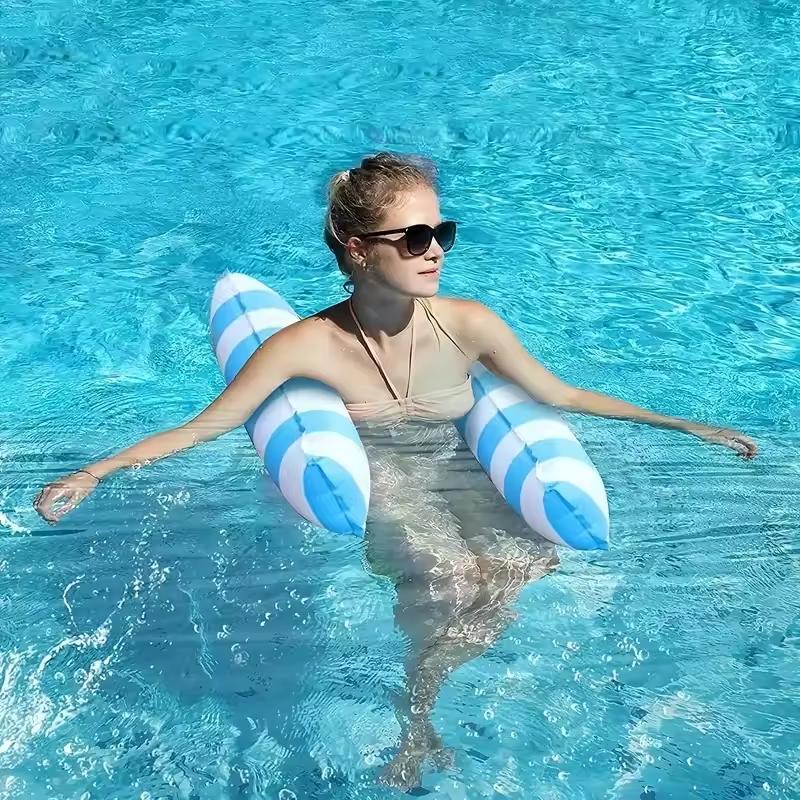 Summer Inflatable Foldable Floating Row Swimming Pool Water Hammock  PVC Air Mattresses Bed Beach Water Sports Lounger Chair