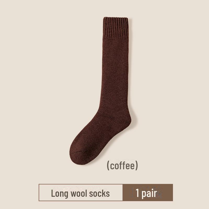 Women's Plush Cashmere Calf Socks - Cozy, Thickened Wool for Autumn & Winter